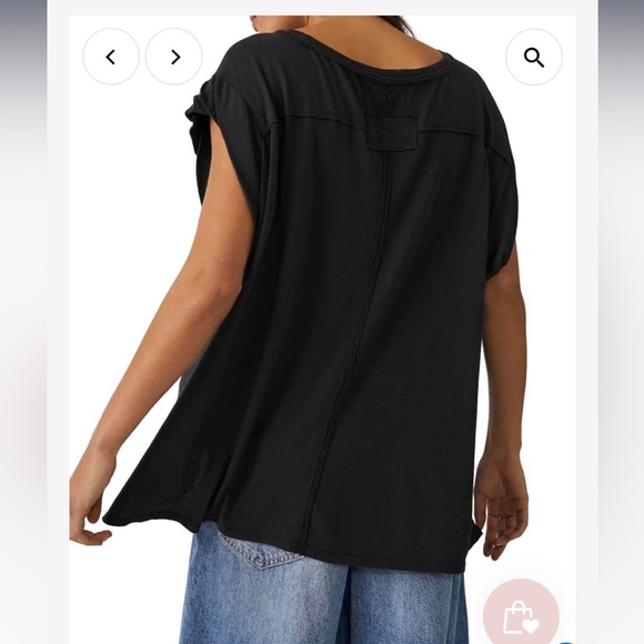 Free People Naomi Tee in Washed Black - Picture 3 of 3